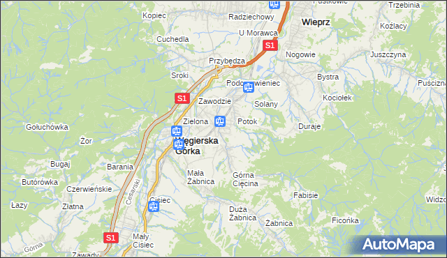 mapa Cięcina, Cięcina na mapie Targeo