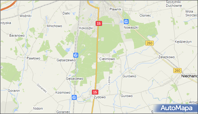 mapa Cielimowo, Cielimowo na mapie Targeo