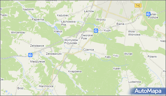 mapa Czarnca, Czarnca na mapie Targeo