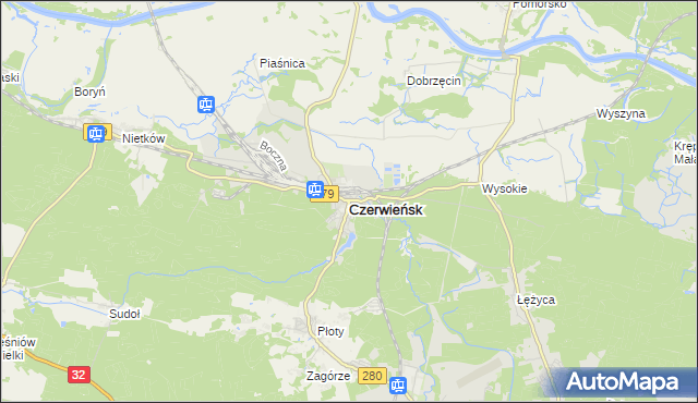 mapa Czerwieńsk, Czerwieńsk na mapie Targeo