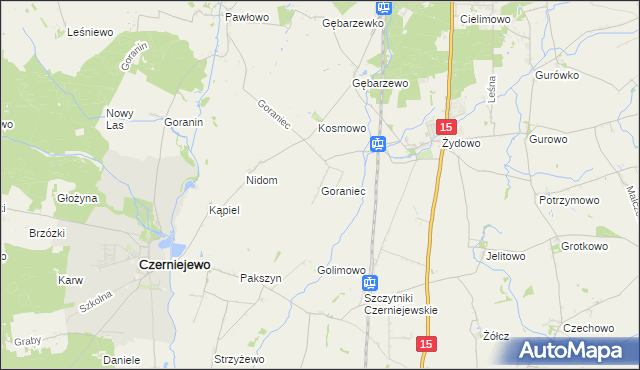 mapa Goraniec, Goraniec na mapie Targeo