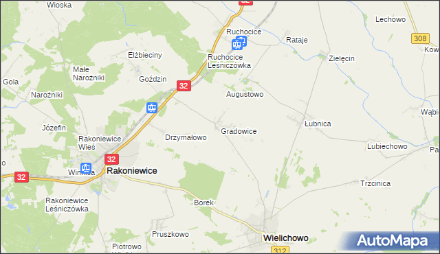 mapa Gradowice, Gradowice na mapie Targeo