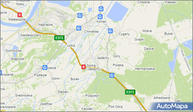 mapa Jadachy, Jadachy na mapie Targeo