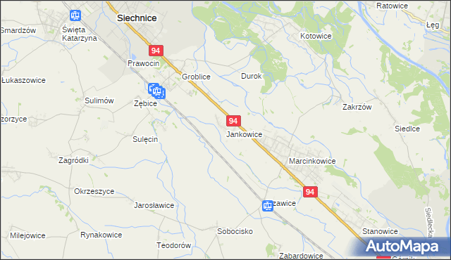 mapa Jankowice gmina Oława, Jankowice gmina Oława na mapie Targeo