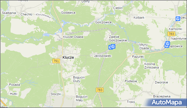 mapa Jaroszowiec, Jaroszowiec na mapie Targeo