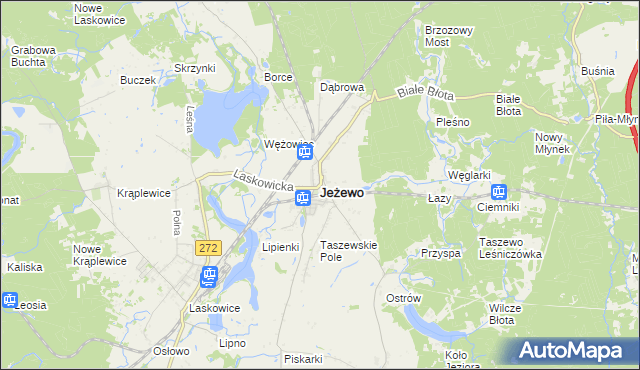mapa Jeżewo powiat świecki, Jeżewo powiat świecki na mapie Targeo