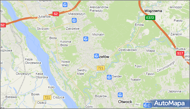 mapa Józefów powiat otwocki, Józefów powiat otwocki na mapie Targeo