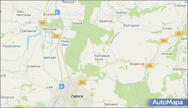 mapa Kalinowice Górne, Kalinowice Górne na mapie Targeo