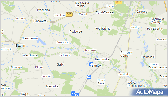 mapa Kierzków gmina Stanin, Kierzków gmina Stanin na mapie Targeo