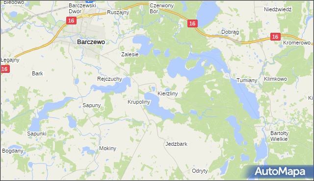 mapa Kierzliny, Kierzliny na mapie Targeo