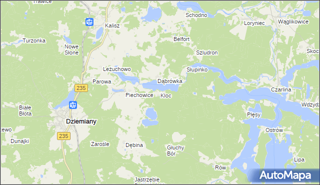 mapa Kloc, Kloc na mapie Targeo