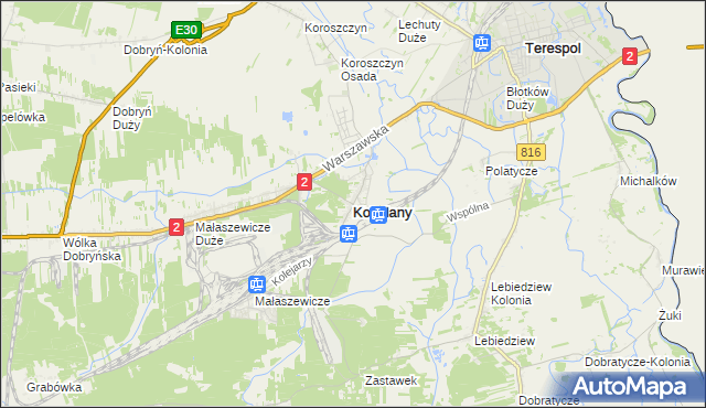 mapa Kobylany gmina Terespol, Kobylany gmina Terespol na mapie Targeo