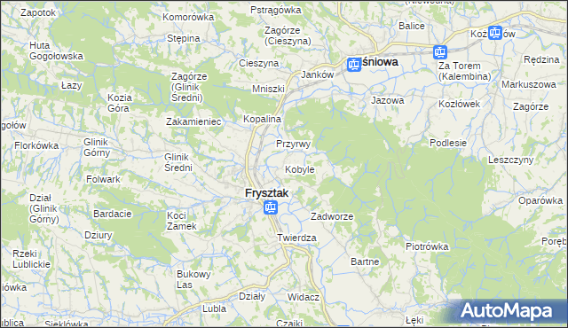 mapa Kobyle gmina Frysztak, Kobyle gmina Frysztak na mapie Targeo