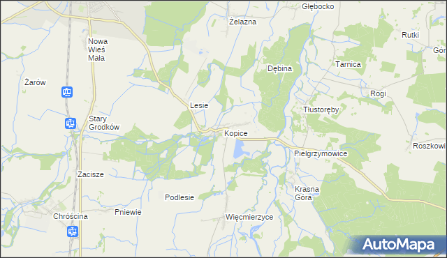 mapa Kopice gmina Grodków, Kopice gmina Grodków na mapie Targeo