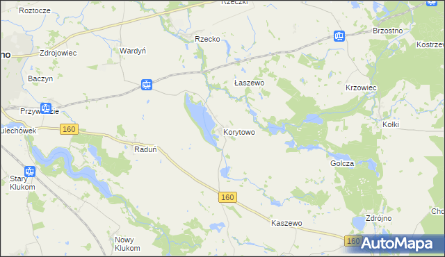 mapa Korytowo gmina Choszczno, Korytowo gmina Choszczno na mapie Targeo