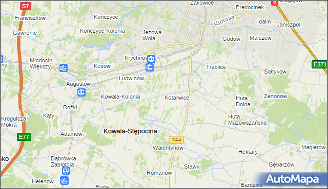 mapa Kotarwice, Kotarwice na mapie Targeo