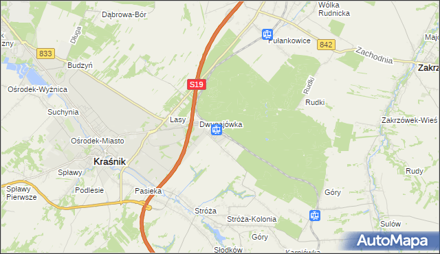 mapa Kraśnik powiat kraśnicki, Kraśnik powiat kraśnicki na mapie Targeo