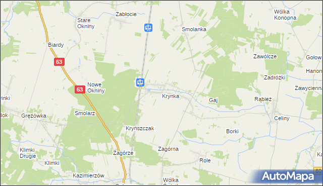 mapa Krynka, Krynka na mapie Targeo