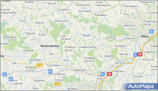 mapa Kwiatonowice, Kwiatonowice na mapie Targeo