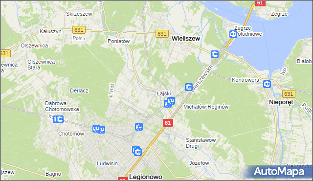 mapa Łajski, Łajski na mapie Targeo