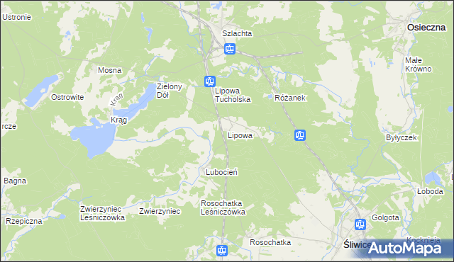 mapa Lipowa gmina Śliwice, Lipowa gmina Śliwice na mapie Targeo