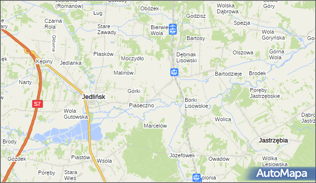 mapa Lisów gmina Jedlińsk, Lisów gmina Jedlińsk na mapie Targeo