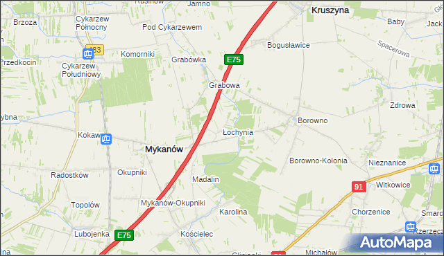 mapa Łochynia, Łochynia na mapie Targeo