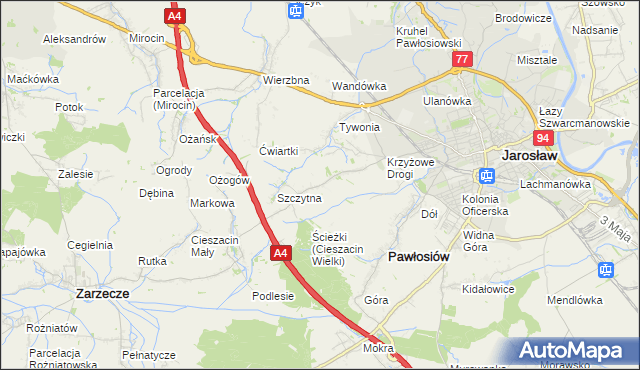 mapa Maleniska gmina Pawłosiów, Maleniska gmina Pawłosiów na mapie Targeo