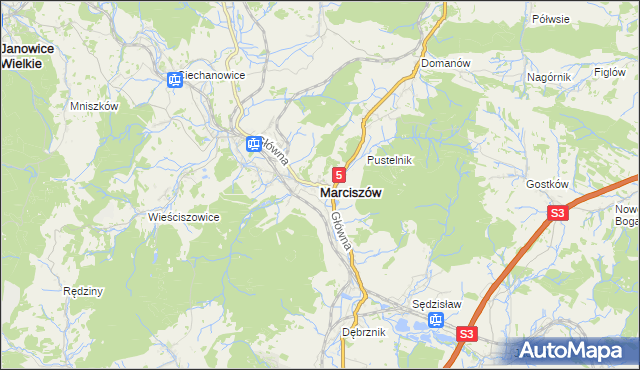 mapa Marciszów, Marciszów na mapie Targeo