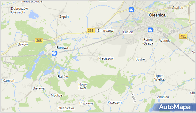 mapa Nieciszów, Nieciszów na mapie Targeo