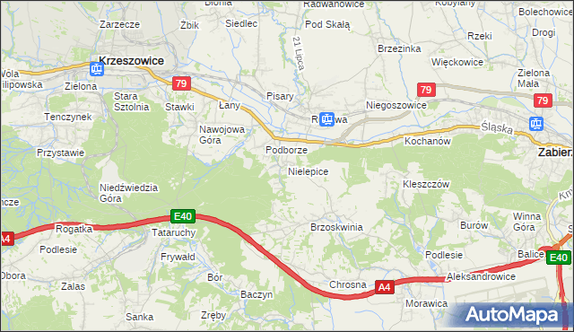 mapa Nielepice, Nielepice na mapie Targeo