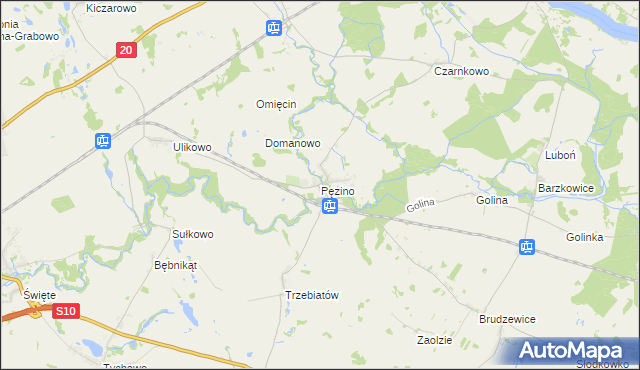 mapa Pęzino, Pęzino na mapie Targeo