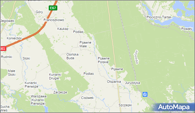 mapa Pijawne Polskie, Pijawne Polskie na mapie Targeo