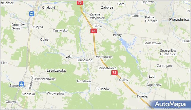 mapa Piotrkowice gmina Chmielnik, Piotrkowice gmina Chmielnik na mapie Targeo