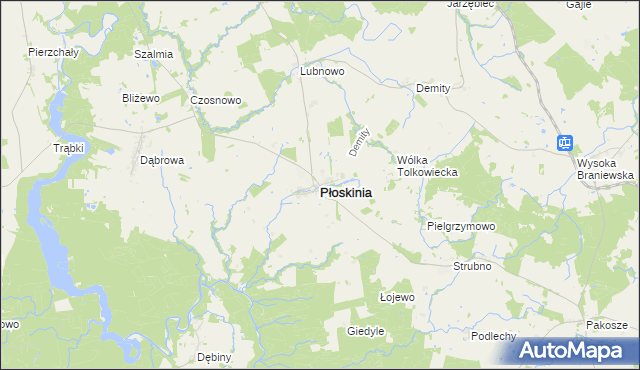 mapa Płoskinia, Płoskinia na mapie Targeo