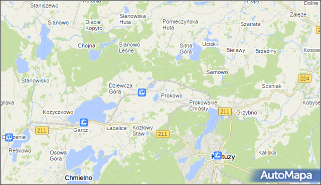 mapa Prokowo, Prokowo na mapie Targeo