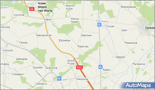 mapa Radliniec, Radliniec na mapie Targeo