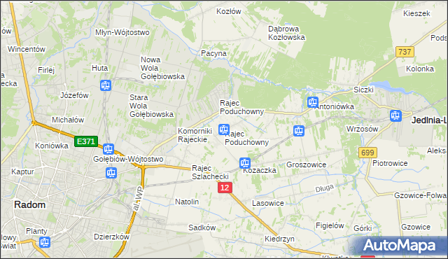 mapa Rajec Poduchowny, Rajec Poduchowny na mapie Targeo