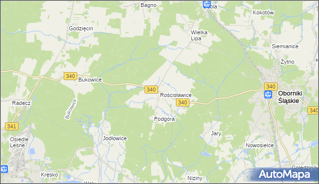 mapa Rościsławice, Rościsławice na mapie Targeo