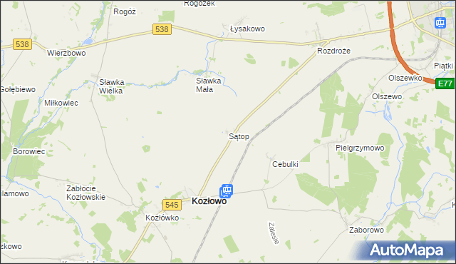 mapa Sątop, Sątop na mapie Targeo