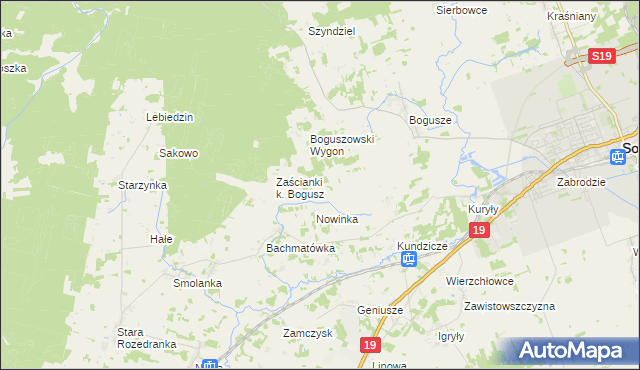 mapa Ściebielec, Ściebielec na mapie Targeo