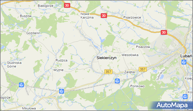 mapa Siekierczyn, Siekierczyn na mapie Targeo