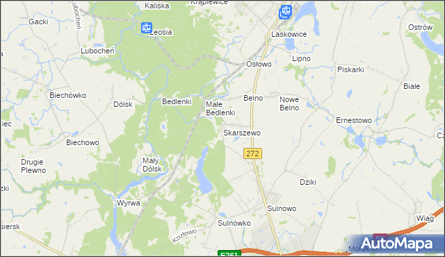 mapa Skarszewo gmina Świecie, Skarszewo gmina Świecie na mapie Targeo