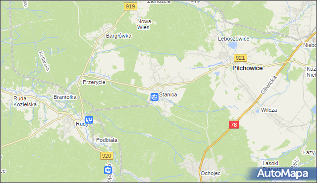 mapa Stanica, Stanica na mapie Targeo