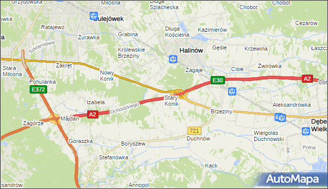 mapa Stary Konik, Stary Konik na mapie Targeo