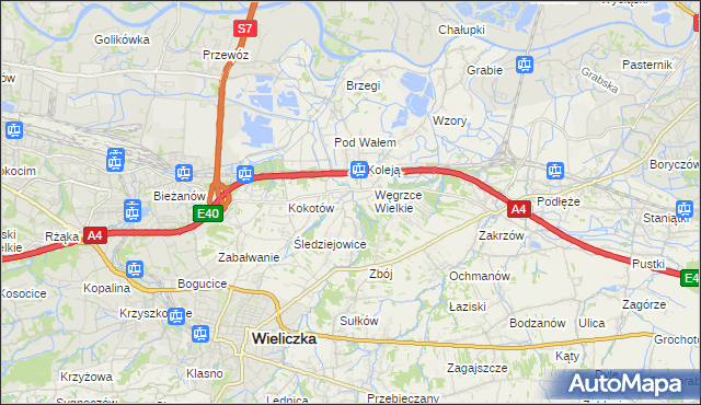 mapa Strumiany gmina Wieliczka, Strumiany gmina Wieliczka na mapie Targeo
