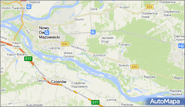 mapa Suchocin gmina Jabłonna, Suchocin gmina Jabłonna na mapie Targeo