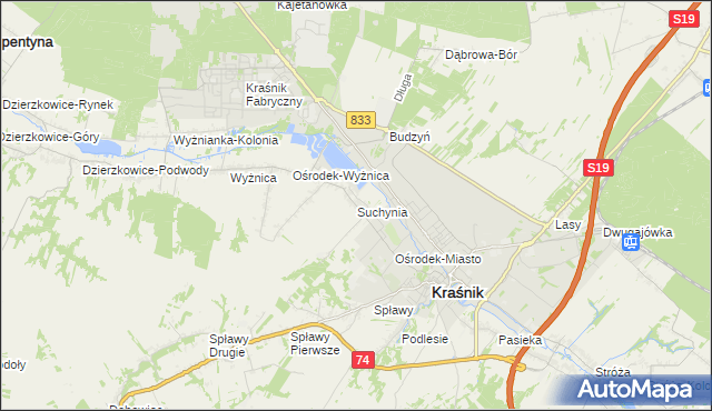 mapa Suchynia, Suchynia na mapie Targeo