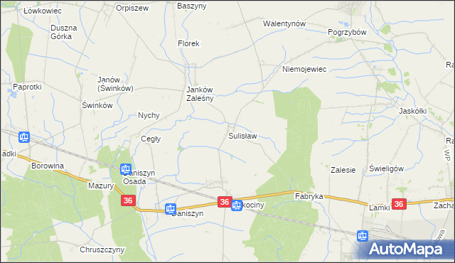 mapa Sulisław gmina Raszków, Sulisław gmina Raszków na mapie Targeo