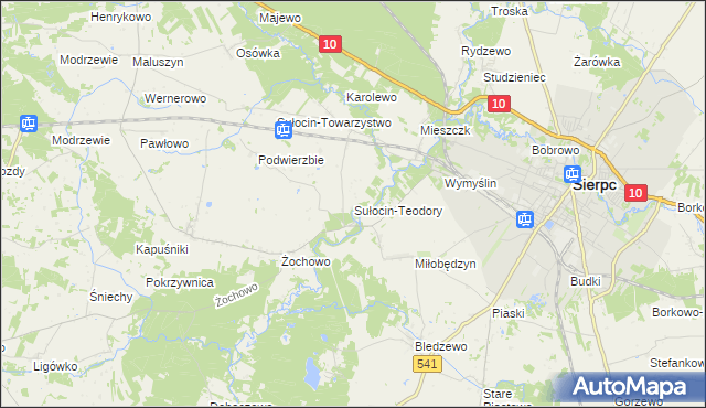mapa Sułocin-Teodory, Sułocin-Teodory na mapie Targeo